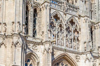 Burgos, Kastilya ve Leon 'daki Aziz Mary Katedrali' nin mimari ayrıntıları.