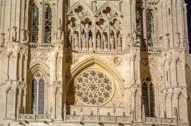Burgos, Kastilya ve Leon 'daki Saint Mary Katedrali' nin mimari ayrıntıları.