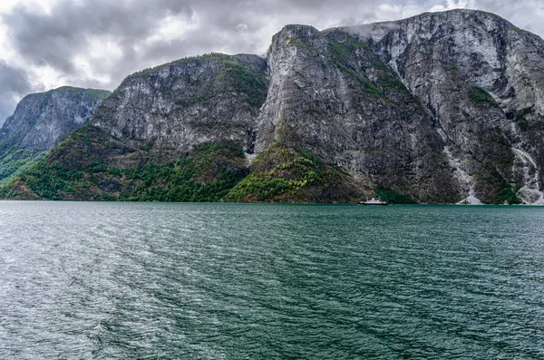 stock image View of the Aurlandsfjord, a fjord in Vestland county, Norway