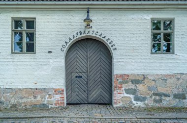 FREDRIKSTAD, NORWAY - JULY 11, 2014: Colorful architecture in the old town of Fredrikstad, Norway clipart