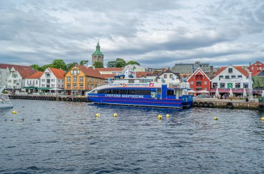 STAVANJER, NORWay - 13 Temmuz 2014: Stavanger, Norveç Limanı