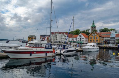 STAVANJER, NORWay - 14 Temmuz 2014: Stavanger, Norveç Limanı