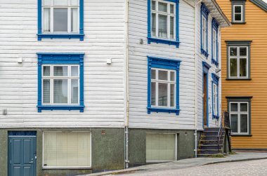 Picturesque wooden houses in the old town of Stavanger, Norway clipart