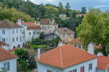 Portekiz 'in Lizbon Bölgesi Sintra kasabasında mimarlık