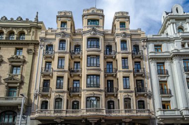 Madrid, İspanya 'da şehir manzarası, mimari detay