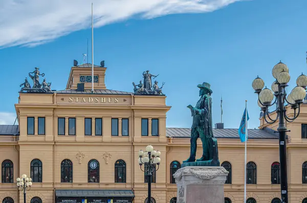 SUNDSVALL, SWEDEN - 24 Temmuz 2014: Sundsvall, İsveç Belediye Binası