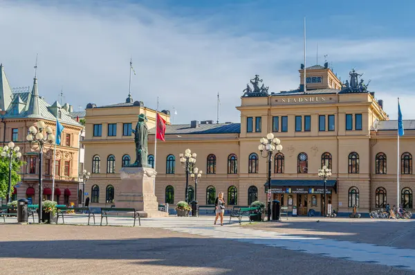 SUNDSVALL, SWEDEN - 24 Temmuz 2014: Sundsvall, İsveç Belediye Binası