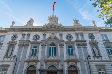 MADRID, İspanya - 6 Kasım 2022: İspanya Anayasa Mahkemesi Karargahı, eski Salesas Reales Manastırı, Madrid, İspanya