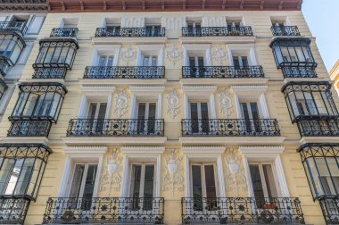 Madrid, İspanya 'da şehir manzarası, mimari detay