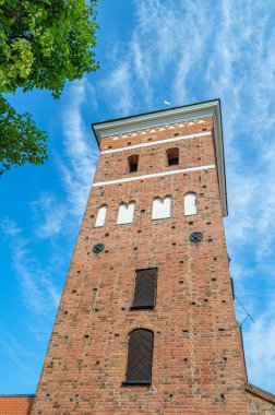 İsveç 'in Uppsala kentindeki ortaçağ Helga Trefaldighet Kilisesi manzarası