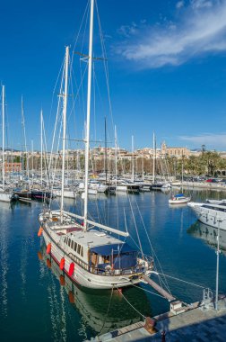 PALMA, İspanya - 11 Ocak 2015: Palma, Mallorca, Balearic Adaları, İspanya