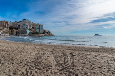 Cala de Finestrat plajı manzarası, Alicante vilayeti, Valensiyalı Topluluğu, İspanya