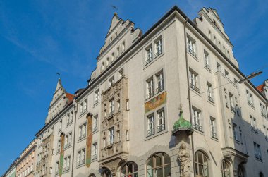 Şehir manzarası, Almanya 'nın eski Münih kentindeki mimari