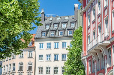 Şehir manzarası, Almanya 'nın eski Münih kentindeki mimari