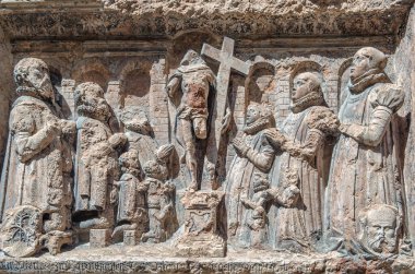 Frauenkirche (Münih Katedrali) cephesinin mimari ayrıntıları, Münih, Bavyera, Almanya
