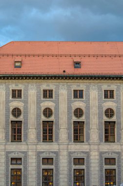 Almanya 'nın orta kesimindeki Münih' teki Residenz 'in mimari detayları, Bavyera' daki Wittelsbach manastırlarının eski kraliyet sarayı.