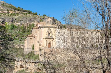 CUENCA, SPAIN - MARCH 28, 2015: Convent of San Pablo, 16th century former convent in Cuenca, Spain, it stands on a promontory over the Huecar river. Since 1993 it houses a state-owned Parador hotel