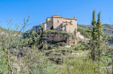 CUENCA, SPAIN - MARCH 28, 2015: Convent of San Pablo, 16th century former convent in Cuenca, Spain, it stands on a promontory over the Huecar river. Since 1993 it houses a state-owned Parador hotel
