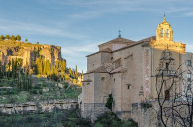 CUENCA, SPAIN - MARCH 28, 2015: Convent of San Pablo, 16th century former convent in Cuenca, Spain, it stands on a promontory over the Huecar river. Since 1993 it houses a state-owned Parador hotel