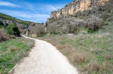 Trail in the Jucar River Gorge, near the town of Cuenca, Castilla la Mancha, Spain