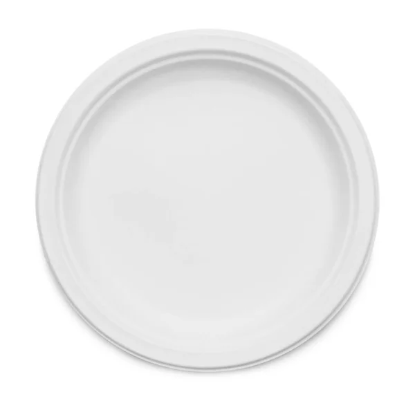 Heavy Duty Paper Plate Uitgesneden Wit — Stockfoto