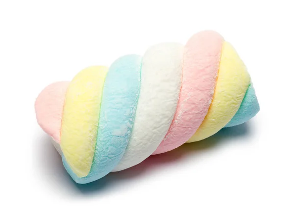 Soft Colorful Spiral Marshmellow Cut Out White — Stock Photo, Image