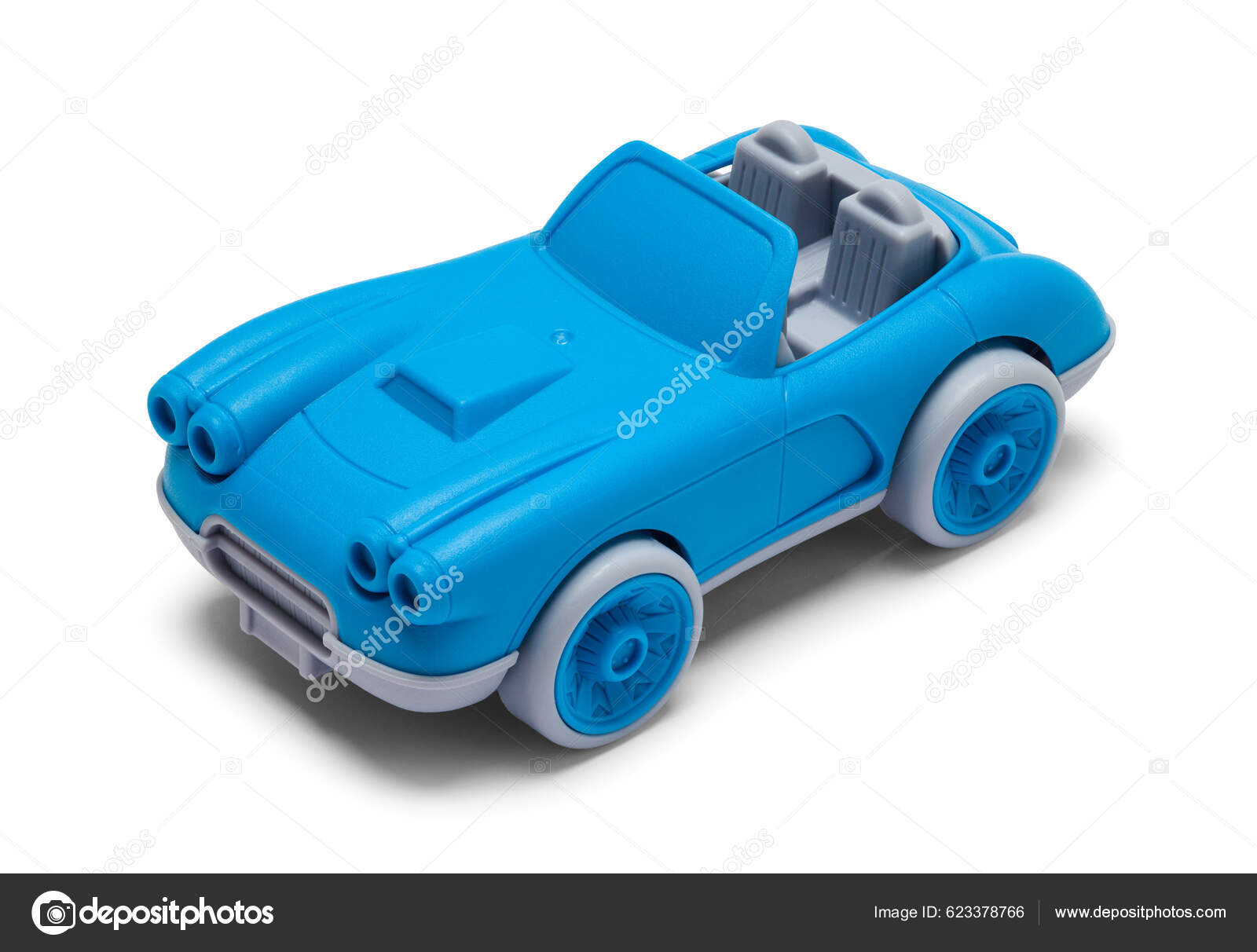 Blue Plastic Toy Car Cut Out White Stock Photo by ©PixelRobot 623378766