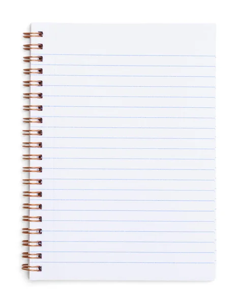 Open Spiral Note Book Blank Lined Paper Σελίδες Κομμένες Λευκό — Φωτογραφία Αρχείου