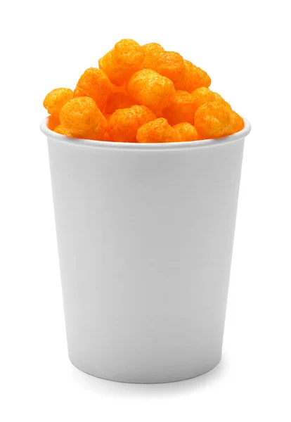 Tub Cheese Puff Balls Cut Out White — Stock Photo, Image