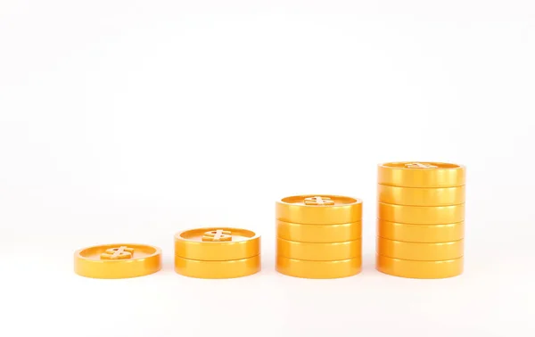 Moneta Oro Sfondo Bianco Stack Gold Coins Icon Isolated Simbolo — Foto Stock