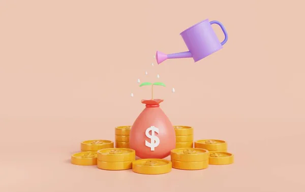 Geldboom Oranje Achtergrond Concept Van Geldgroei Samengestelde Rente Investeringen Fonds — Stockfoto