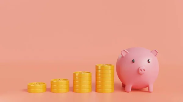 오렌지 백그라운드 Piggy Bank Orange Background Symbol Goals Savings Invest — 스톡 사진