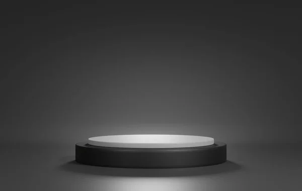 Podium Black Backdrop Product Display Presentation Abstract Scene Dark Background — Stockfoto