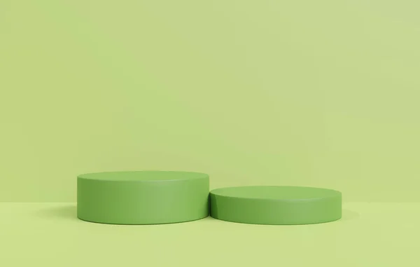 Podium Green Backdrop Product Display Presentation Abstract Scene Background Realistic — Stockfoto