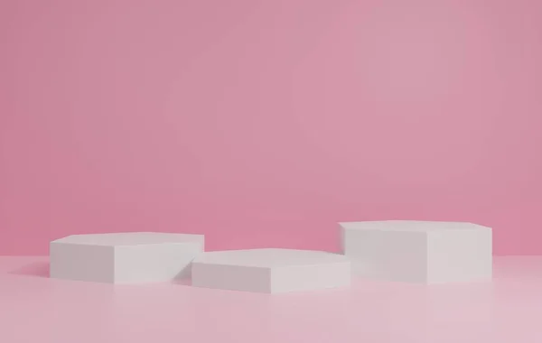 Βάθρο Προβολής Ροζ Φόντο Stand Minimal Mockup Presentation Abstract Ροζ — Φωτογραφία Αρχείου