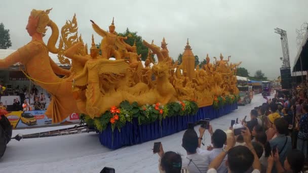 Ubon Ratchathani Candle Procession Festival August 2023 Thung Mueang Ubon — Stock Video
