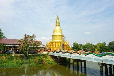 27 Mart 2024 Çarşamba günü Watpah Wangnamyen, Maha Sarakham, Tayland 'da antik tapınağın güzel manzarası.