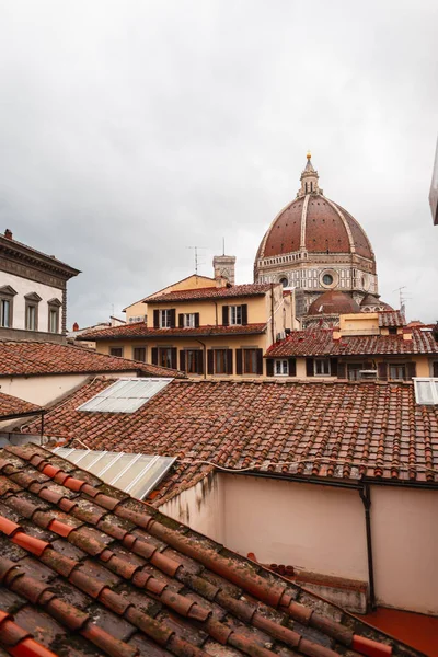 Kırmızı Çatıları Floransa Talya Antik Bir Katedrali Olan Güzel Klasik — Stok fotoğraf