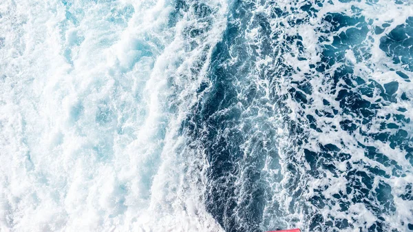 Дивовижний Природний Синій Морський Фон Хвилями Піною Вид Зверху — стокове фото