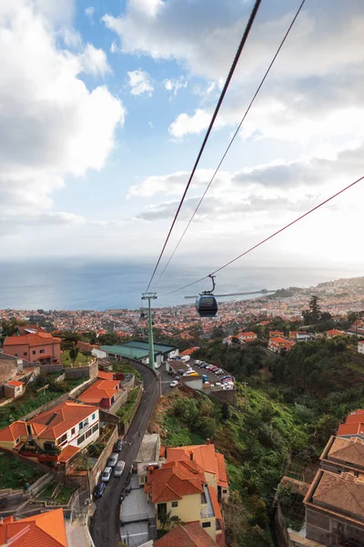 Vacker Stad Funchal Madeira Vid Havet Med Linbanor — Stockfoto