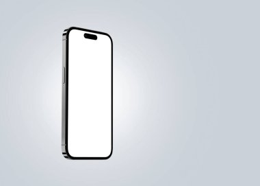Gri arkaplanda modern akıllı telefon tasarım ve uygulamalar için model görüntüsü