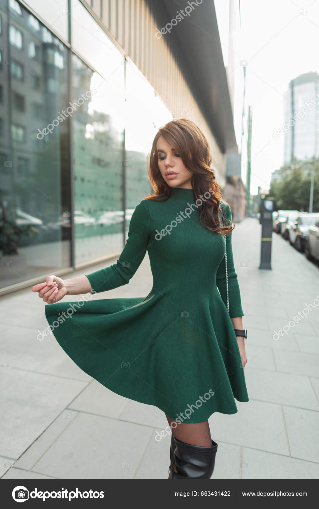 Belle Elegante Elegante Sexy Chic Femme Modele Dans Une Robe Photo de stock par alonesdj 663431422