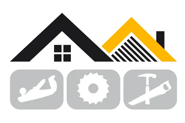Logo Usługi Stolarskiej Jakości Wektorowej — Wektor stockowy