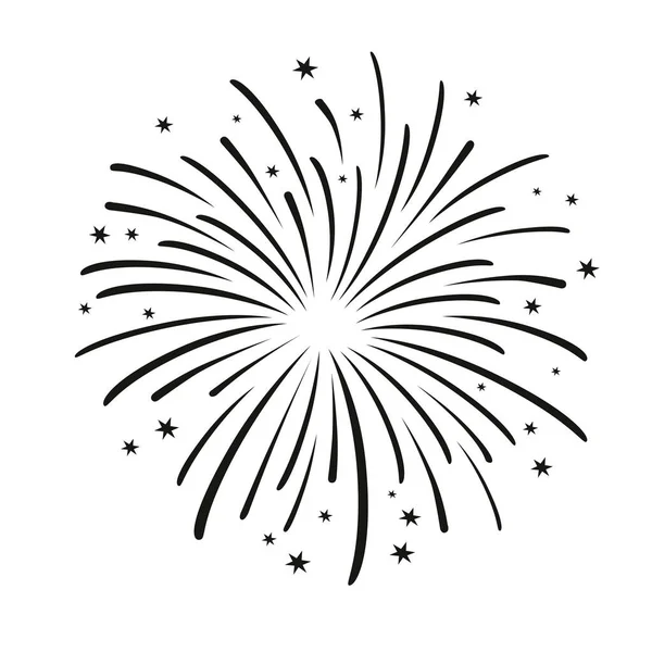 Фейерверк Белом Фоне Использован Празднования Новогодних Событий Векторная Графика — стоковый вектор