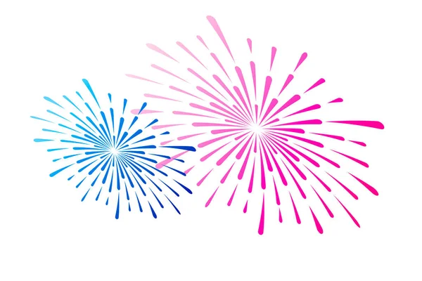 Фейерверк Белом Фоне Использован Празднования Новогодних Событий Векторная Графика — стоковый вектор