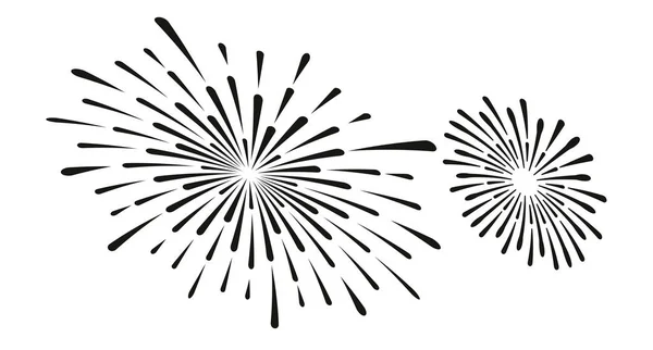 白い背景の花火は お祝いや新年のイベントに使用することができます ベクトルグラフィック — ストックベクタ