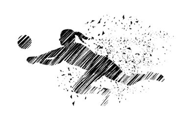 Broşür veya web tasarımında kullanmak için voleybol sporu grafiği.