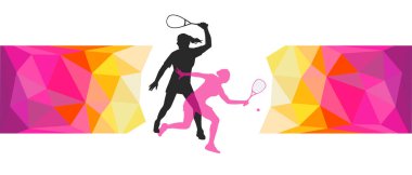 Broşür veya web tasarımı için kullanılan yaratıcı squash spor arka plan çizimi.