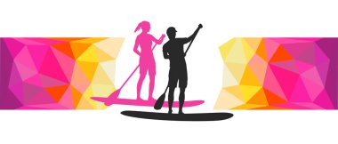 Paddleboard graphic for use as a template for flyer or for use in web design.