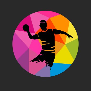 Handball sport graphic for use as a template for flyer or for use in web design.